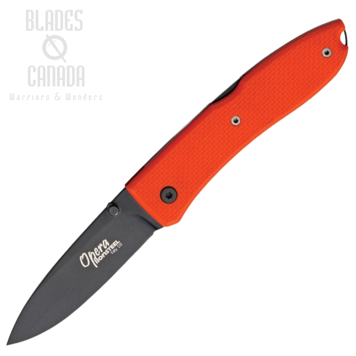 Lion Steel 8800 OR Opera Folding Knife, D2 Black, G10 Orange, 8800 OR